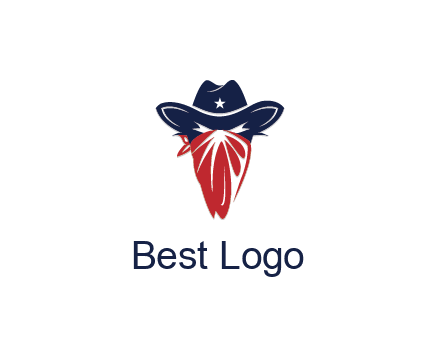character with sheriff's hat with bandana