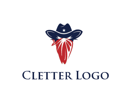 character with sheriff's hat with bandana