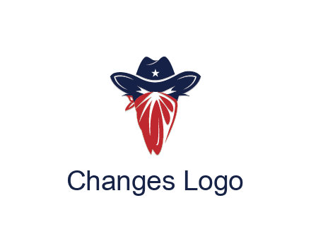 character with sheriff's hat with bandana