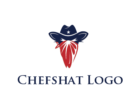 character with sheriff's hat with bandana