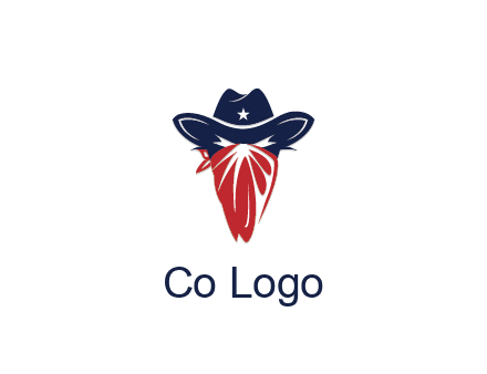 character with sheriff's hat with bandana