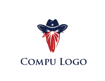character with sheriff's hat with bandana