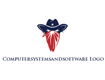 character with sheriff's hat with bandana