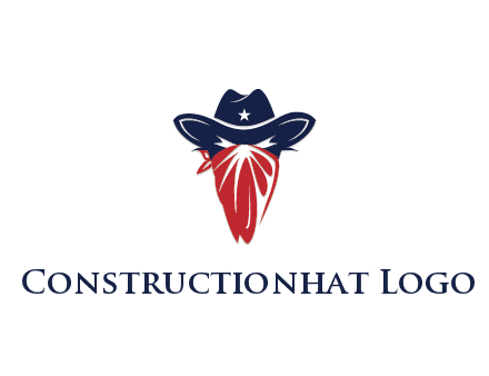 character with sheriff's hat with bandana