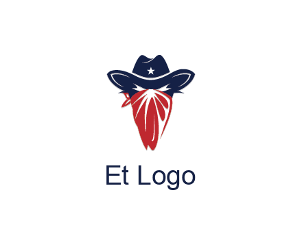 character with sheriff's hat with bandana