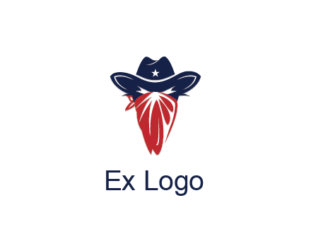 character with sheriff's hat with bandana