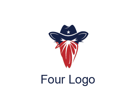 character with sheriff's hat with bandana