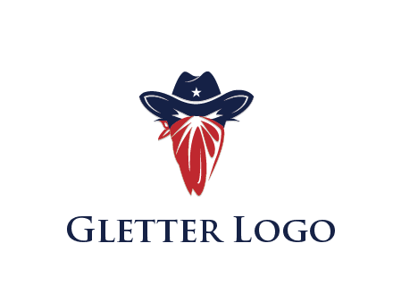 character with sheriff's hat with bandana
