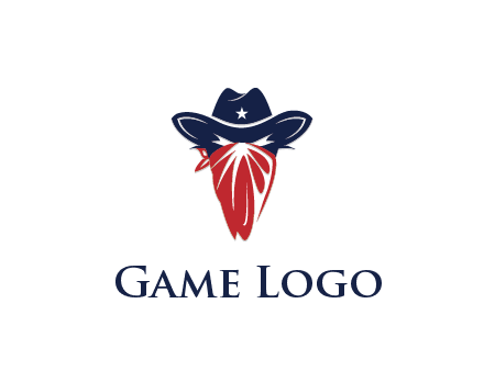 character with sheriff's hat with bandana