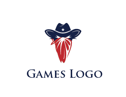 character with sheriff's hat with bandana