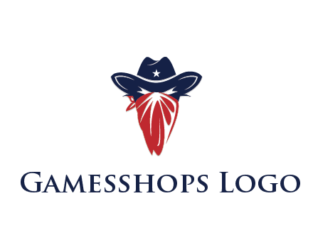 character with sheriff's hat with bandana