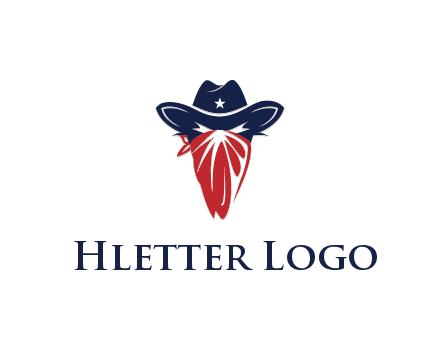 character with sheriff's hat with bandana