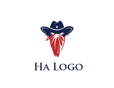 character with sheriff's hat with bandana