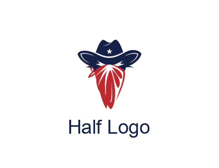 character with sheriff's hat with bandana