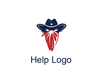 character with sheriff's hat with bandana