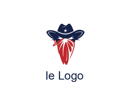 character with sheriff's hat with bandana