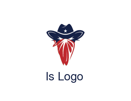 character with sheriff's hat with bandana