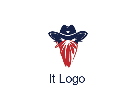 character with sheriff's hat with bandana