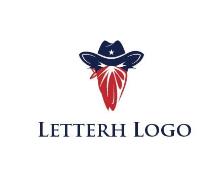 character with sheriff's hat with bandana