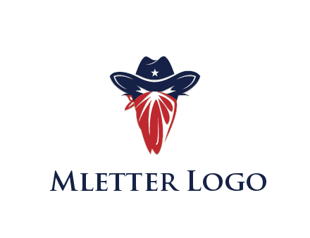 character with sheriff's hat with bandana