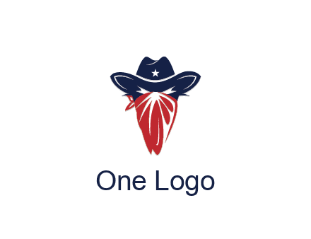 character with sheriff's hat with bandana
