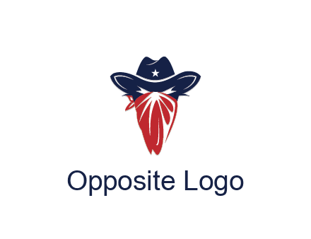 character with sheriff's hat with bandana