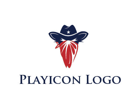 character with sheriff's hat with bandana