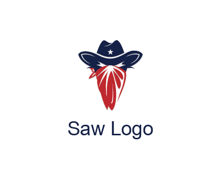character with sheriff's hat with bandana