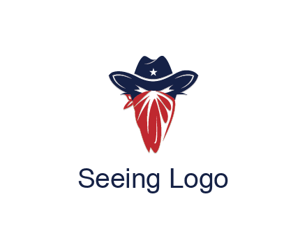 character with sheriff's hat with bandana