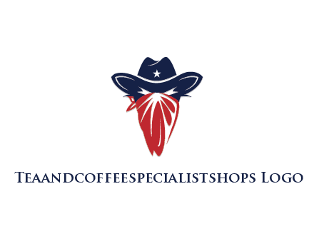 character with sheriff's hat with bandana
