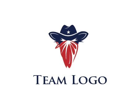 character with sheriff's hat with bandana