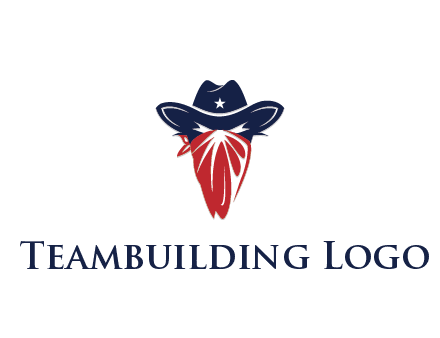 character with sheriff's hat with bandana