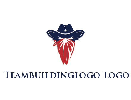 character with sheriff's hat with bandana