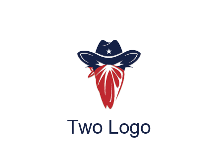 character with sheriff's hat with bandana