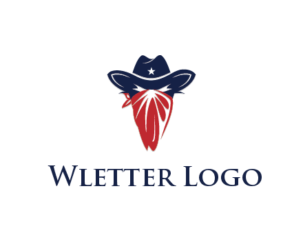 character with sheriff's hat with bandana