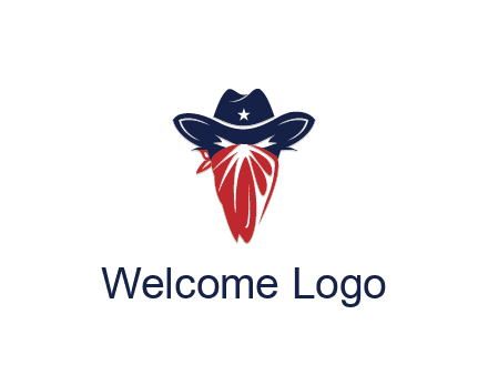 character with sheriff's hat with bandana