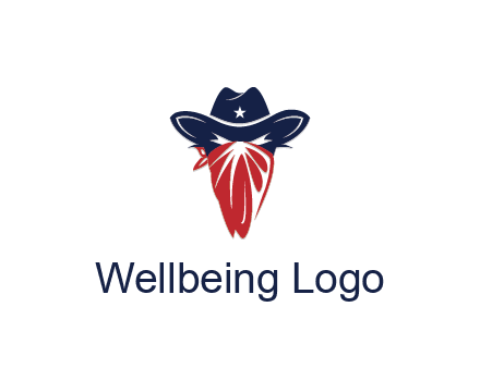 character with sheriff's hat with bandana