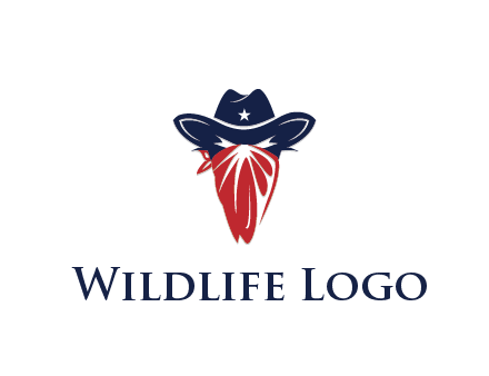 character with sheriff's hat with bandana