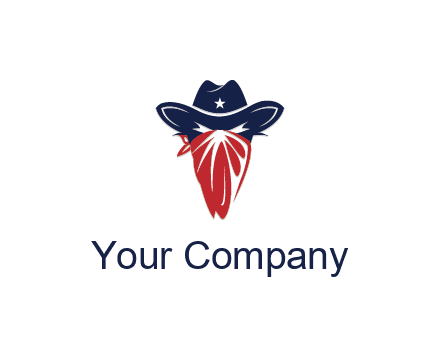 character with sheriff's hat with bandana