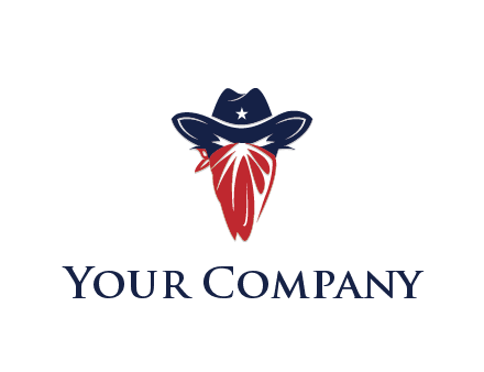 character with sheriff's hat with bandana