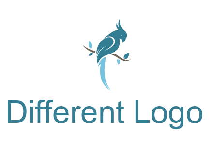 fancy parrot sitting on branch pet logo icon