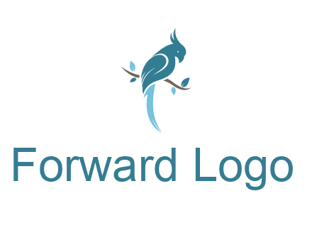 fancy parrot sitting on branch pet logo icon