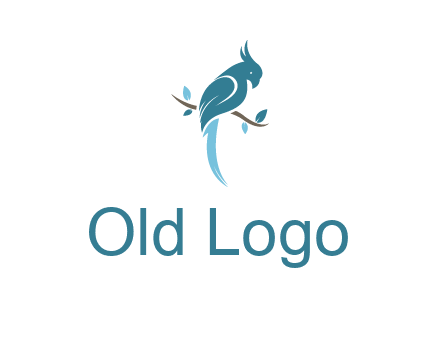 fancy parrot sitting on branch pet logo icon