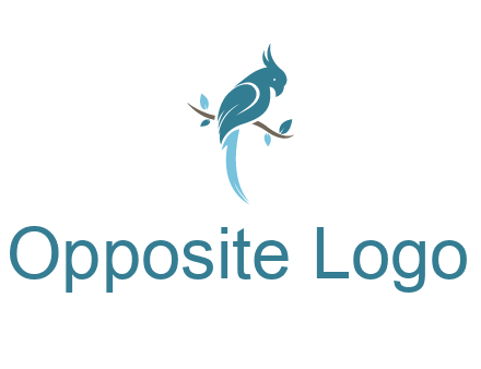 fancy parrot sitting on branch pet logo icon