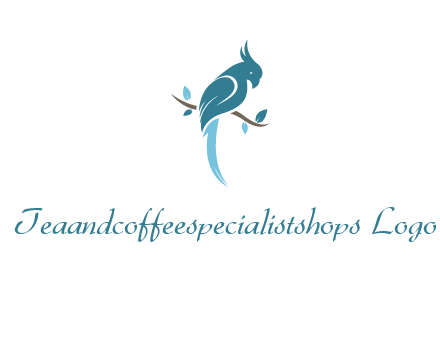 fancy parrot sitting on branch pet logo icon