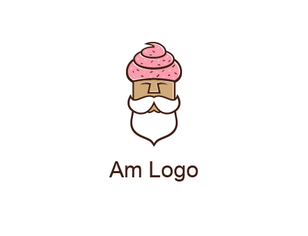 old bearded man with an ice cream turban