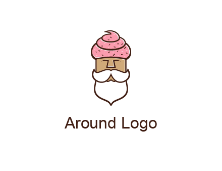 old bearded man with an ice cream turban