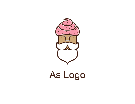 old bearded man with an ice cream turban
