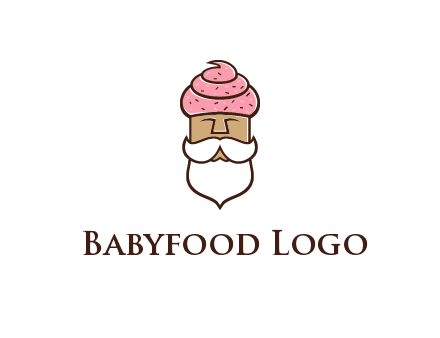 old bearded man with an ice cream turban