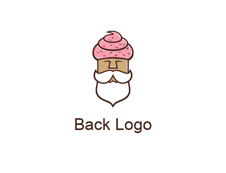 old bearded man with an ice cream turban